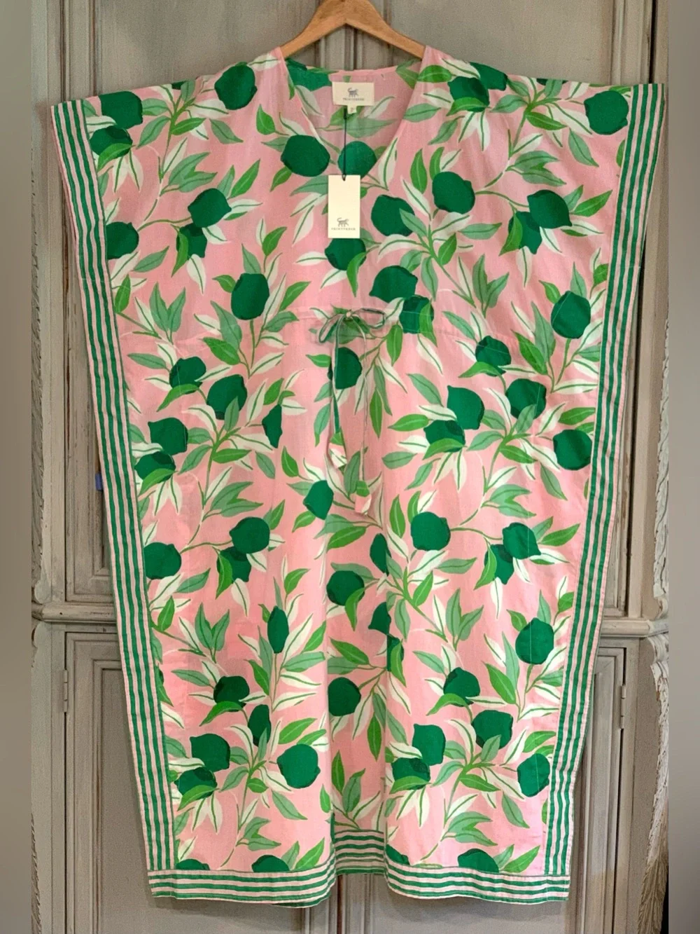 Print Fresh Lime Zest Organic Cotton Caftan OS P - Picture 4 of 15